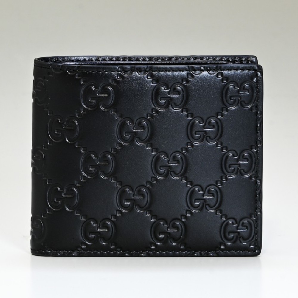 Gucci Fee Ssima Bifold Avel Leather Wallet Black